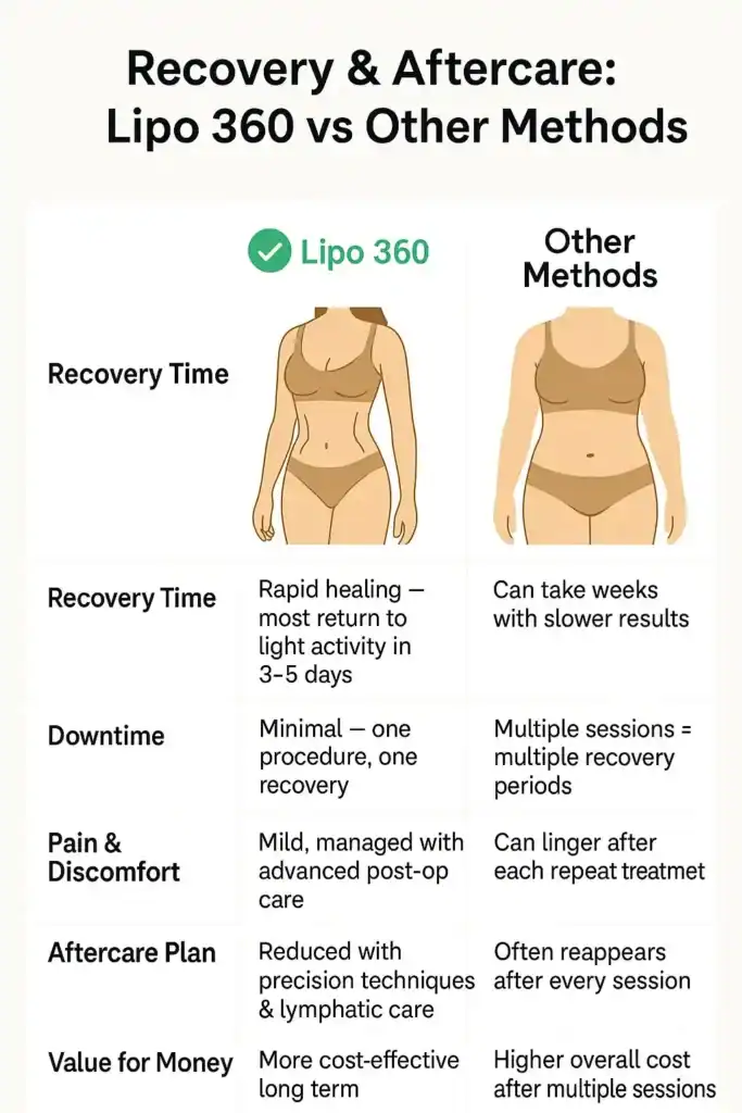 Recovery and Aftercare for Fat-Dissolving Surgery 2 Table to show fat dissolving injection aftercare Sheffield